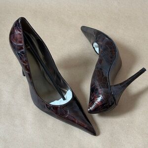 Stuart Weitzman Fever Brown Orinoco Croco Dark Brown 12W